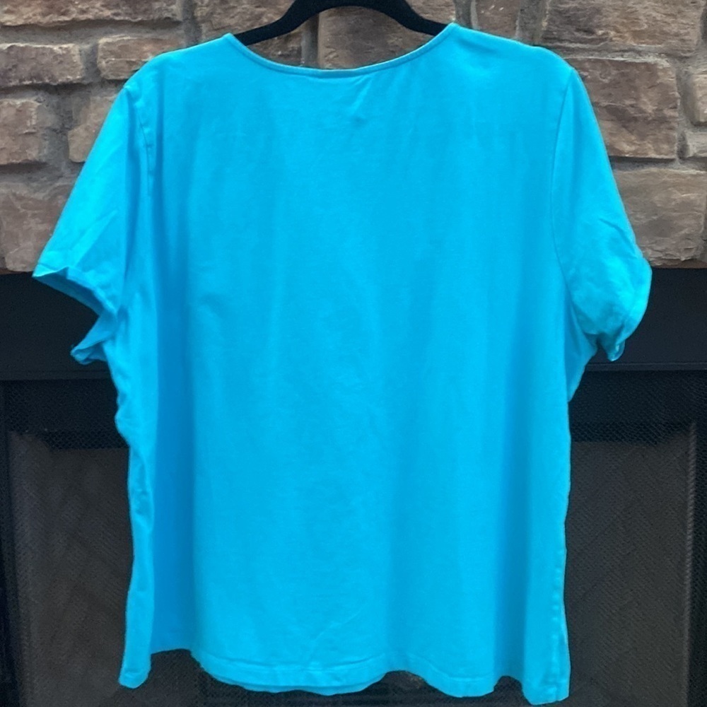 Ruby Rd. Teal Top With Embellishments. Size 2x - image 2